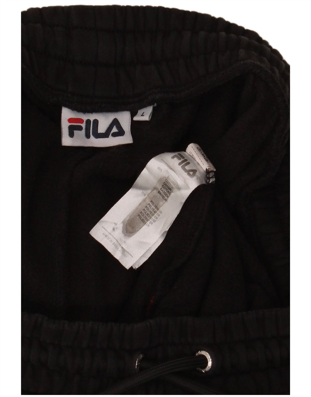 Fila Herren-Trainingshose, Jogginghose, groß, schwarze Baumwolle
