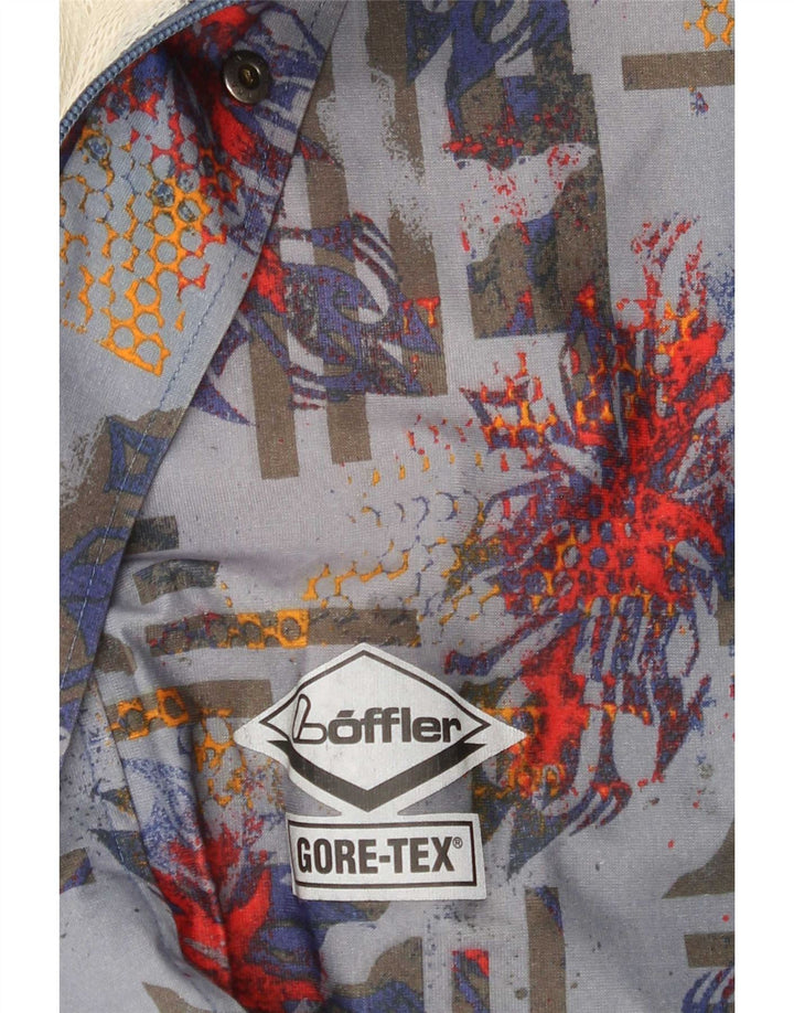 Loffler Herren-Regenjacke mit Kapuze, UK 40, Größe L, blau, geometrisch