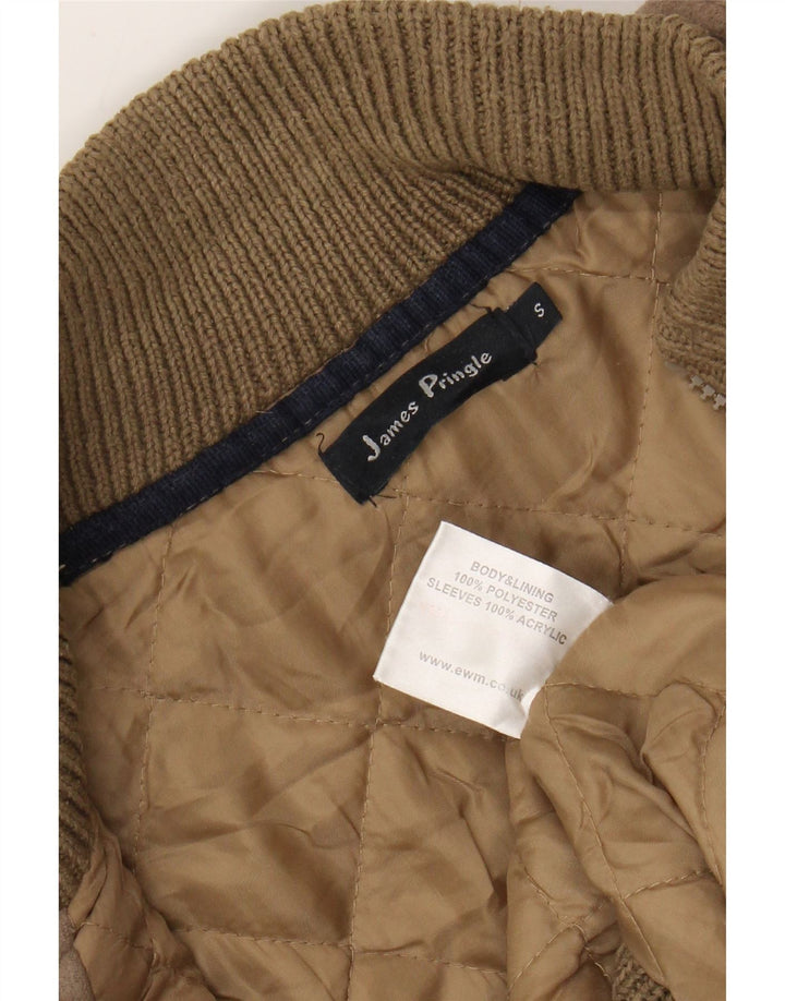 James Pringle Herren Loose Fit Bomberjacke UK 36 Small Braun Polyester