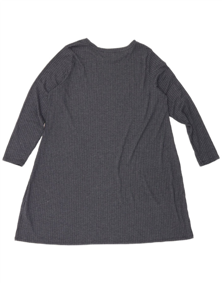 Marks & Spencer Damen Langarm-Basic-Kleid UK 20 2XL Marineblau