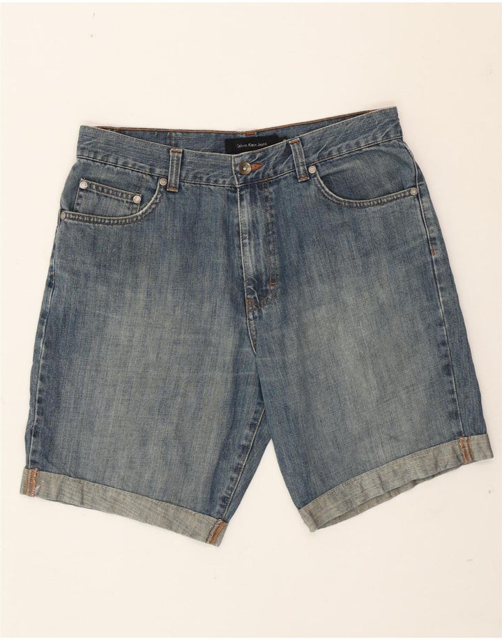 Calvin Klein Herren Jeansshorts W33 mittelblaue Baumwolle