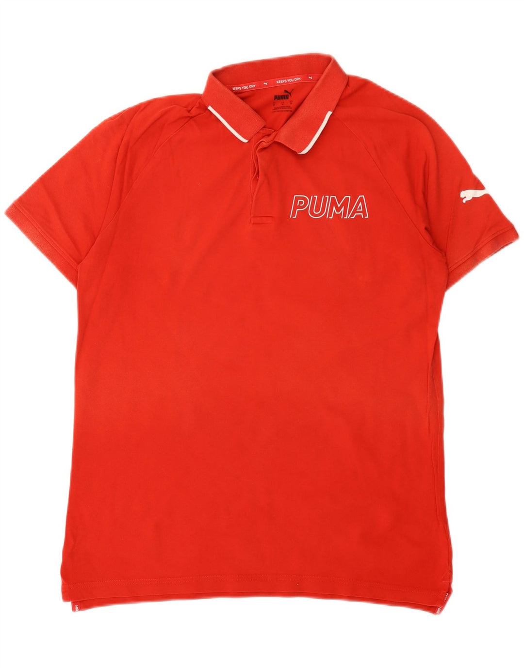 Puma Herren-Poloshirt mit Grafik, mittelrot, Baumwolle, Sport