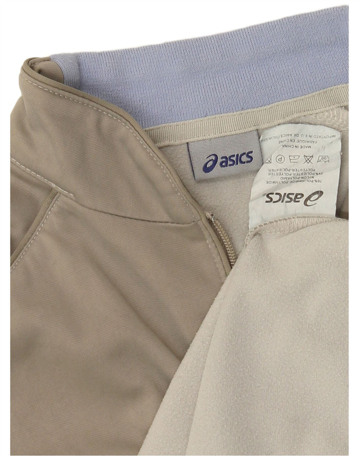 Asics Damen Trainingsanzug Top Jacke UK 14 Medium Khaki Polyamid
