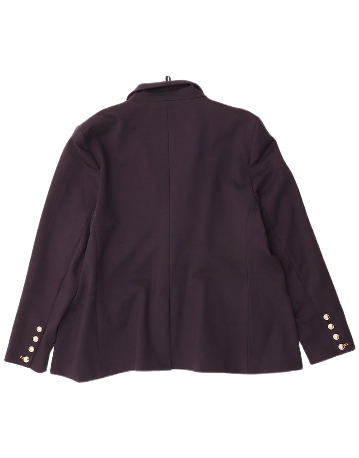 Marks & Spencer Damen 2-Knopf-Blazerjacke UK 22 3XL Marineblaue Viskose
