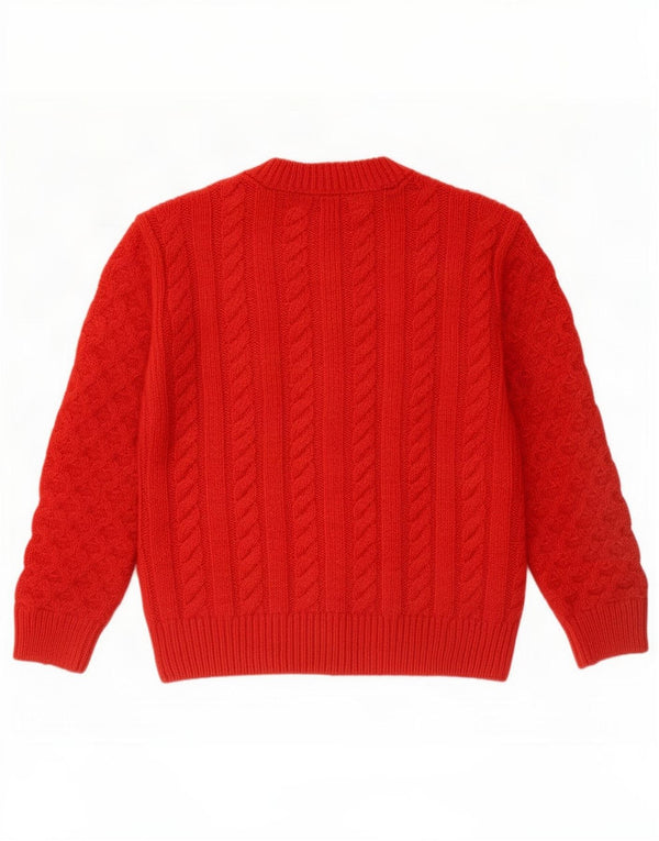 Zara Mädchen-Pullover mit Rundhalsausschnitt, 9–10 Jahre, rotes Acryl