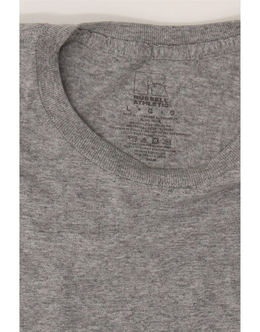 RUSSELL ATHLETIC Mens T-Shirt Top Large Grey Polyester Vintage Russell Athletic and Second-Hand Russell Athletic from Messina Hembry 