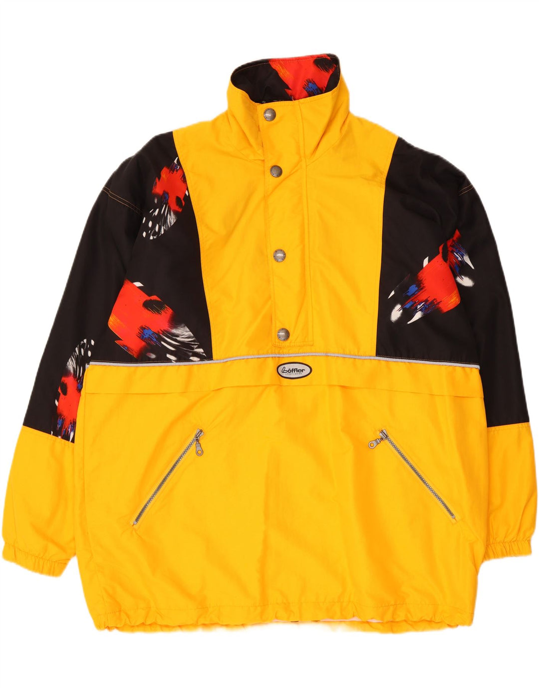 Loffler Herren-Anorakjacke UK 42 XL Gelbes Colourblock-Polyamid