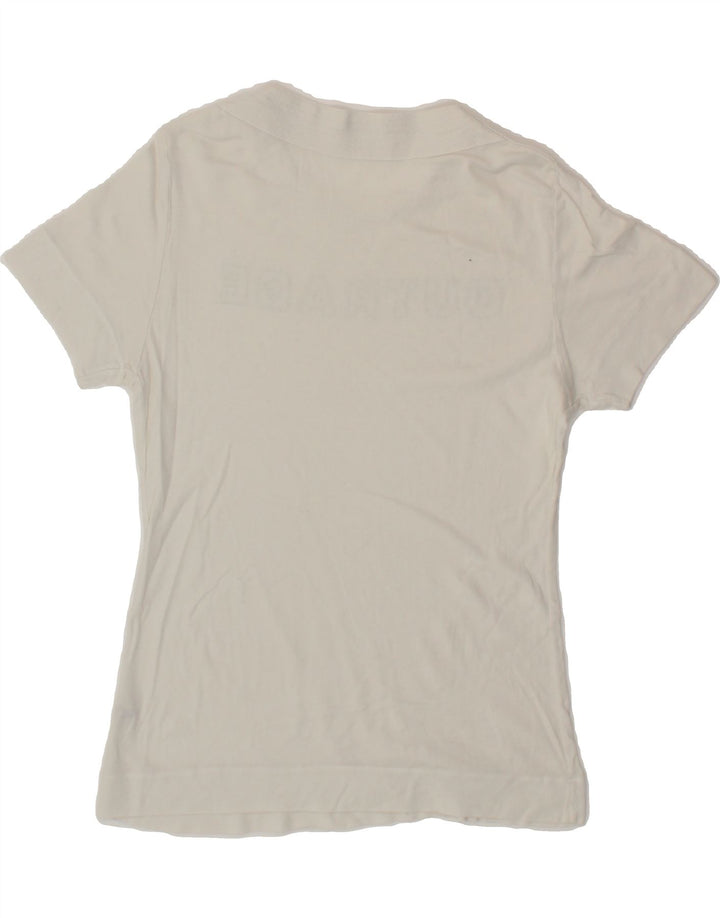 OUTRAGE Womens Graphic T-Shirt Top IT 44 Medium White Vintage Outrage and Second-Hand Outrage from Messina Hembry 