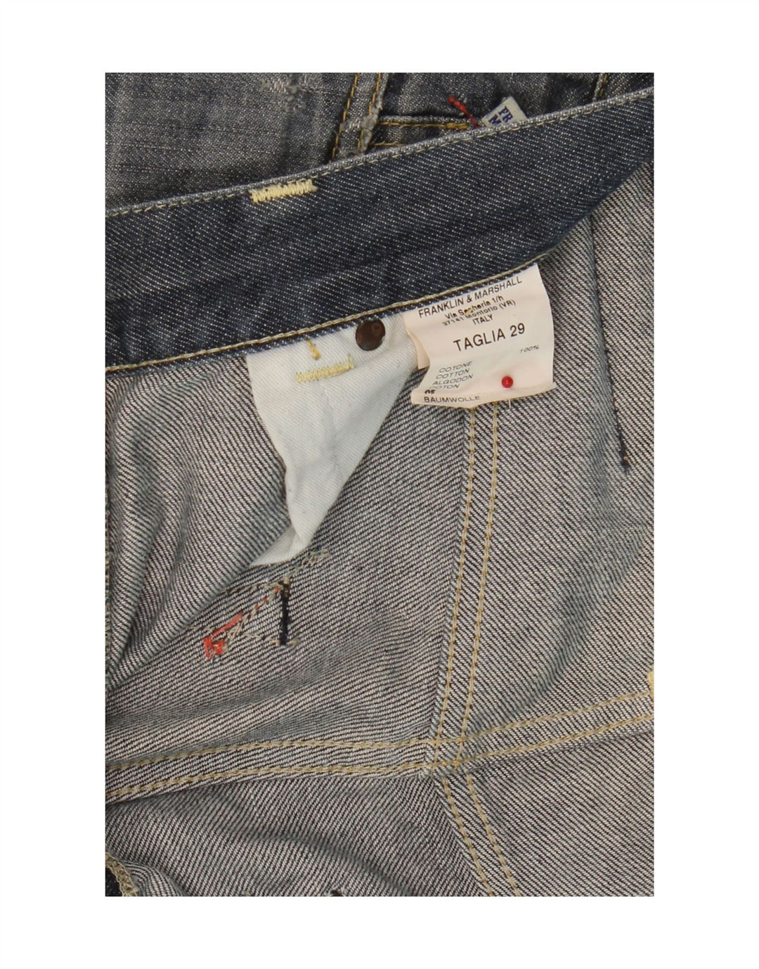 Franklin Marshall Herren Straight Jeans W29 L30 Marineblau Baumwolle