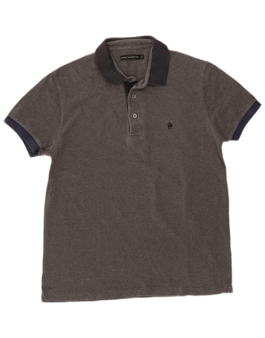 French Connection Herren-Poloshirt aus mittelgrauer Baumwolle