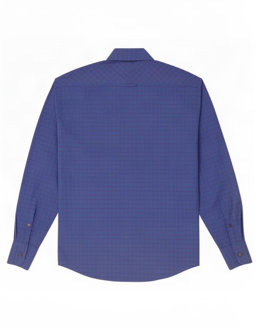 Ben Sherman Herrenhemd aus mittelblau karierter Baumwolle
