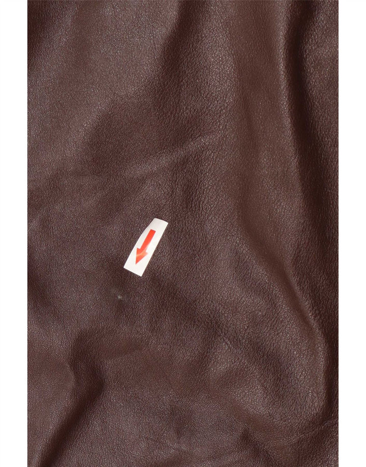 Vintage Damen Ledermantel IT 48 XL Burgund