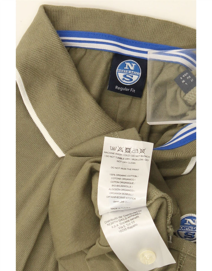 North Sails Herren-Poloshirt aus mittlerer Khaki-Baumwolle