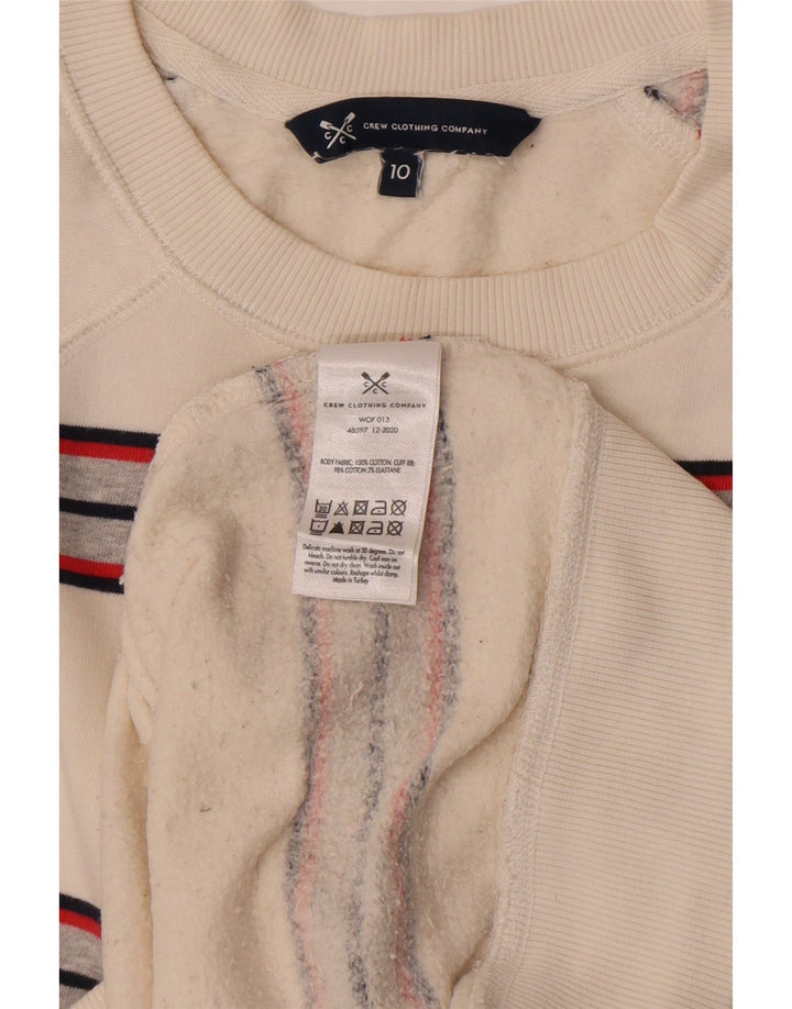 Crew Clothing Damen-Sweatshirt in Übergröße, Gr. 10, Größe S, Weiß, gestreift