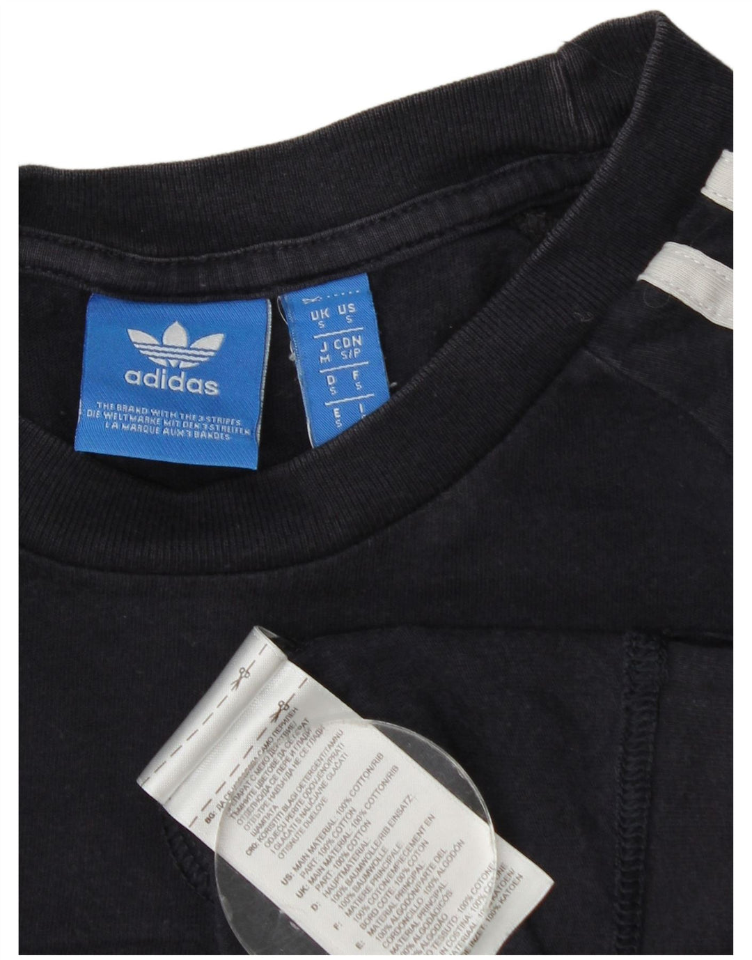 Adidas Herren T-Shirt Top Small Marineblau Baumwolle