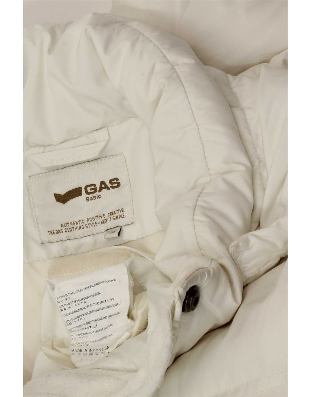 Gas Wattierter Damenmantel mit Kapuze, UK 14, Mittelweiß, Polyester