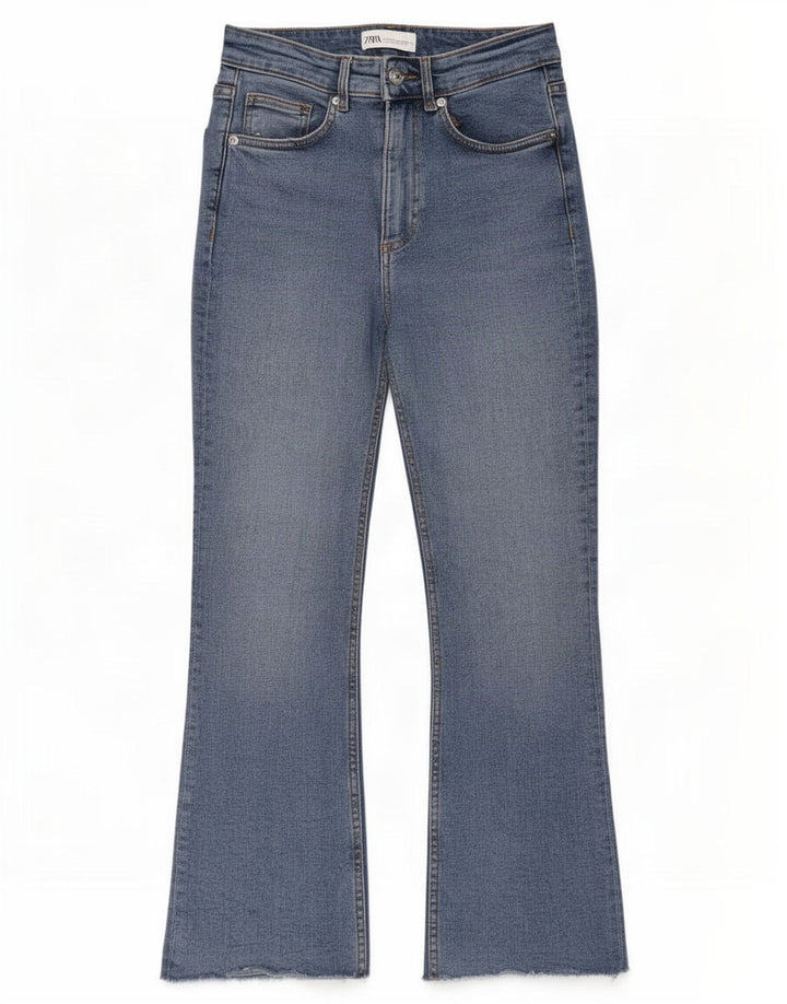 Zara Damen High Rise Flared Jeans EU 38 Small W28 L26 Blau
