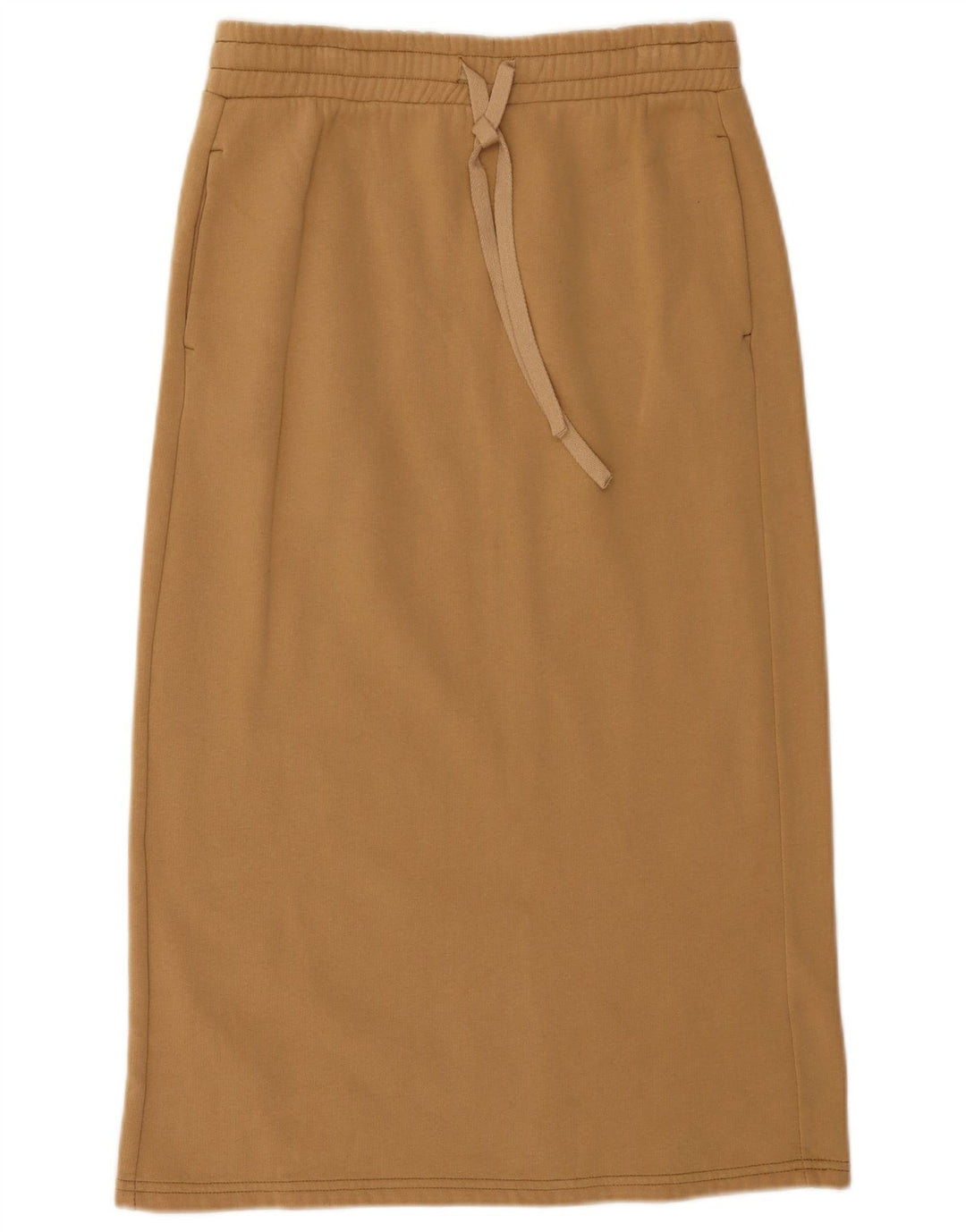 Benetton Damen Midirock Medium W28 Beige Baumwolle