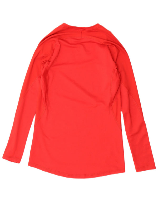 ADIDAS Damen Climacool Top Langarm UK 12 Mittelrotes Polyester