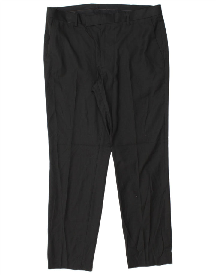 Marks & Spencer Herren Slim Fit Anzughose W34 L29 Schwarz Polyester