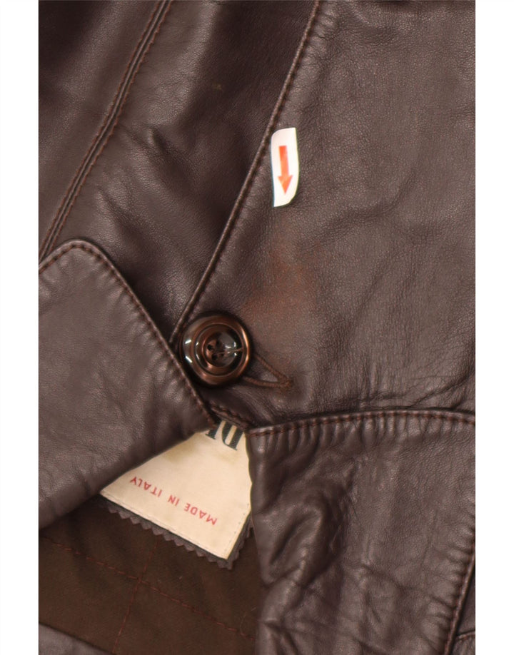 Dibi Damen Ledermantel IT 48 XL Braunes Leder