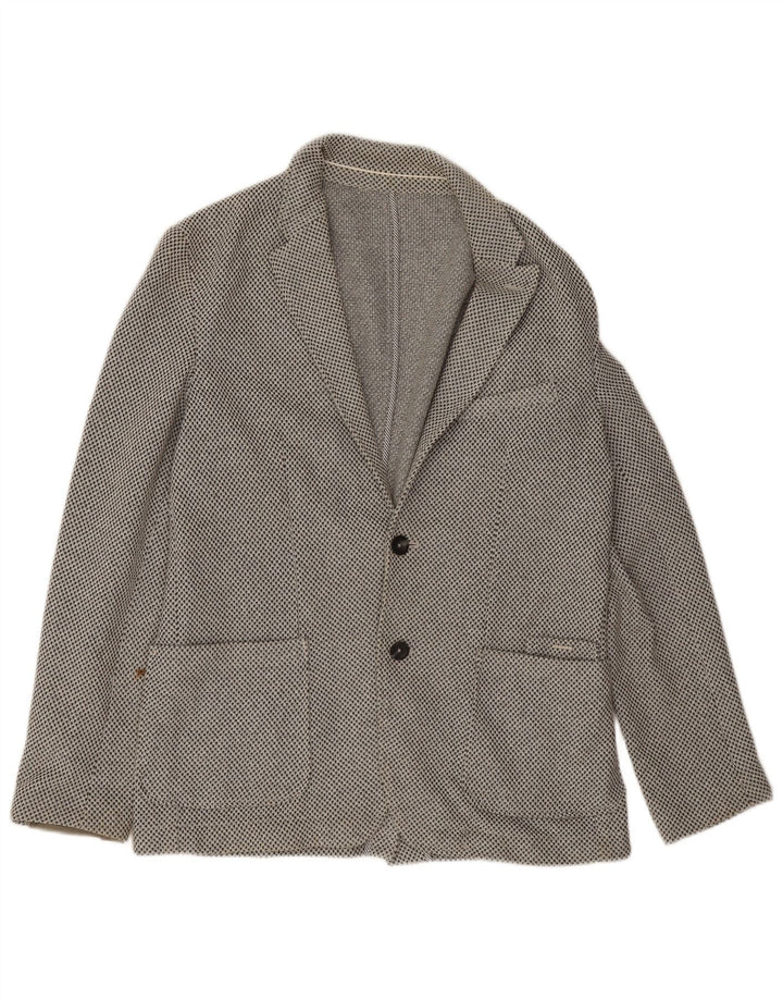 Zara Herren-Blazer mit 2 Knöpfen, EU 50, mittelgraues Polyester