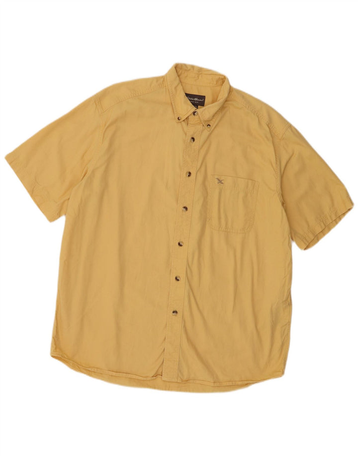 Eddie Bauer Herren-Kurzarmhemd, groß, gelbe Baumwolle