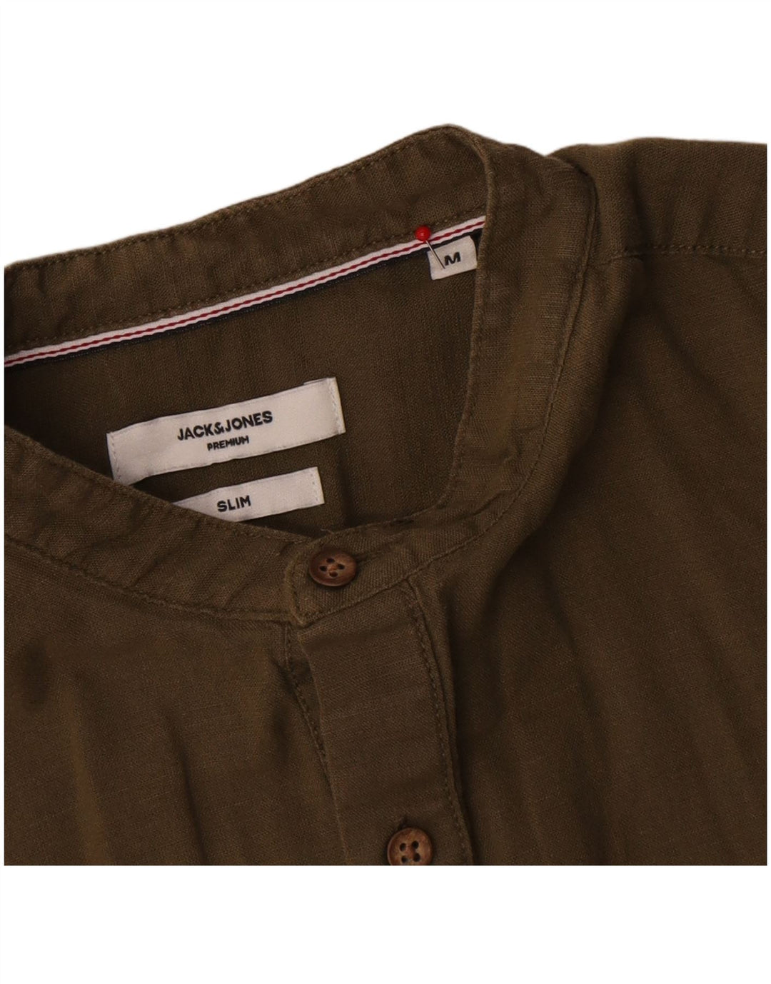 Jack & Jones Premium Slim Pullover-Hemd für Herren aus mittlerer Khaki-Baumwolle