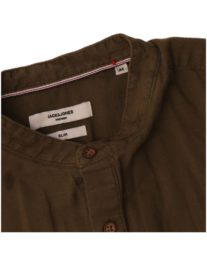 Jack & Jones Premium Slim Pullover-Hemd für Herren aus mittlerer Khaki-Baumwolle