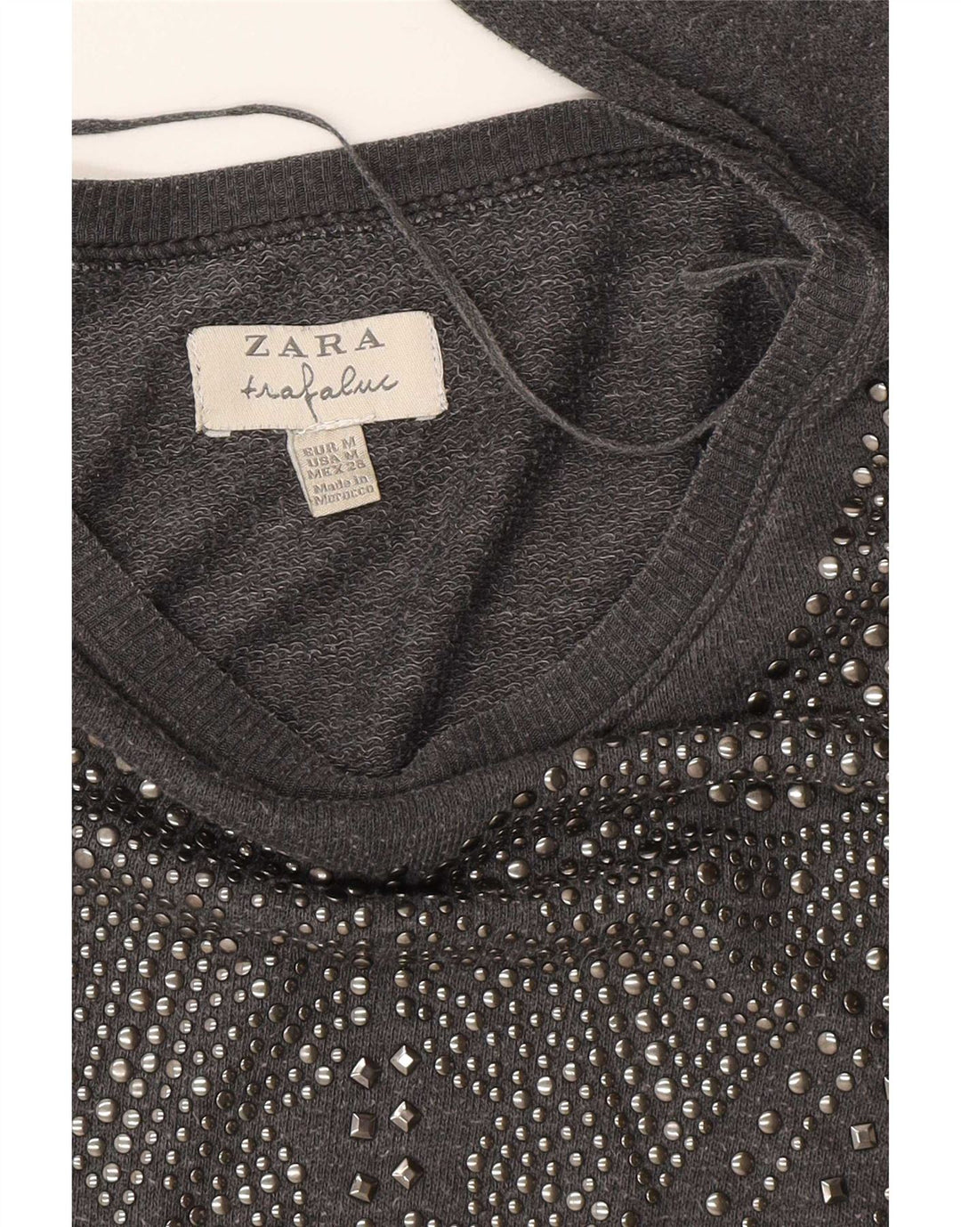 Zara Damen Trafaluc Sweatshirt Pullover UK 14 Mittelgrau