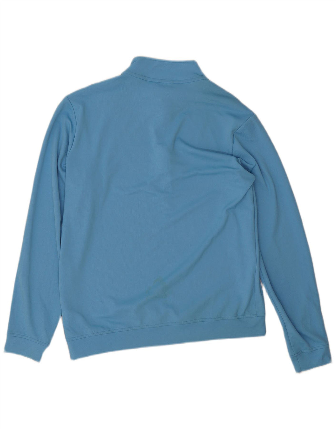 Adidas Herren-Pullover-Trainingsanzug-Oberteil mit Reißverschluss und Halsausschnitt, mittelblaues Polyester