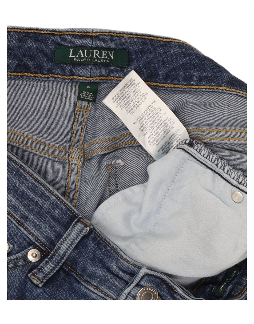 Ralph Lauren Damen Slim Jeans US 6 Medium W30 L26 Blaue Baumwolle