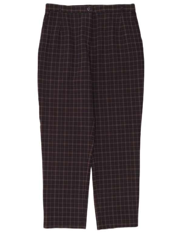 Marks & Spencer Damen Chinohose UK 14 Large W32 L28 Marineblau kariert