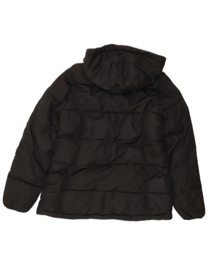 Reebok Damen Graphic Hooded Wattierte Jacke UK 10 Small Schwarz
