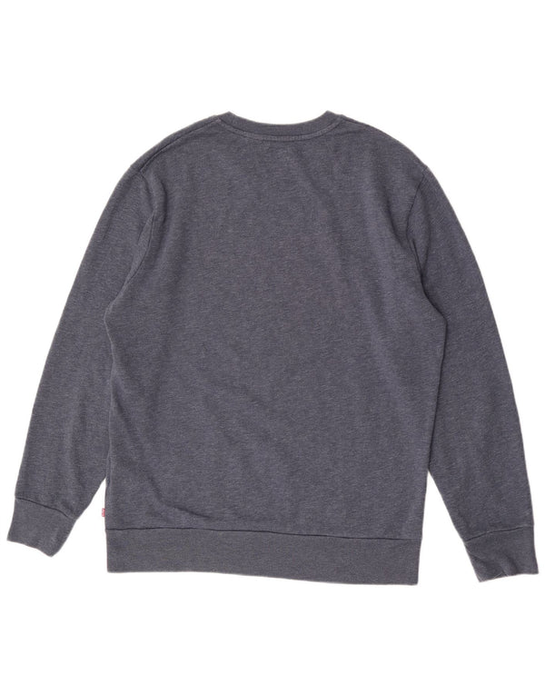 Levi's Herren-Sweatshirt mit Grafik, XL, marineblau gefleckte Baumwolle