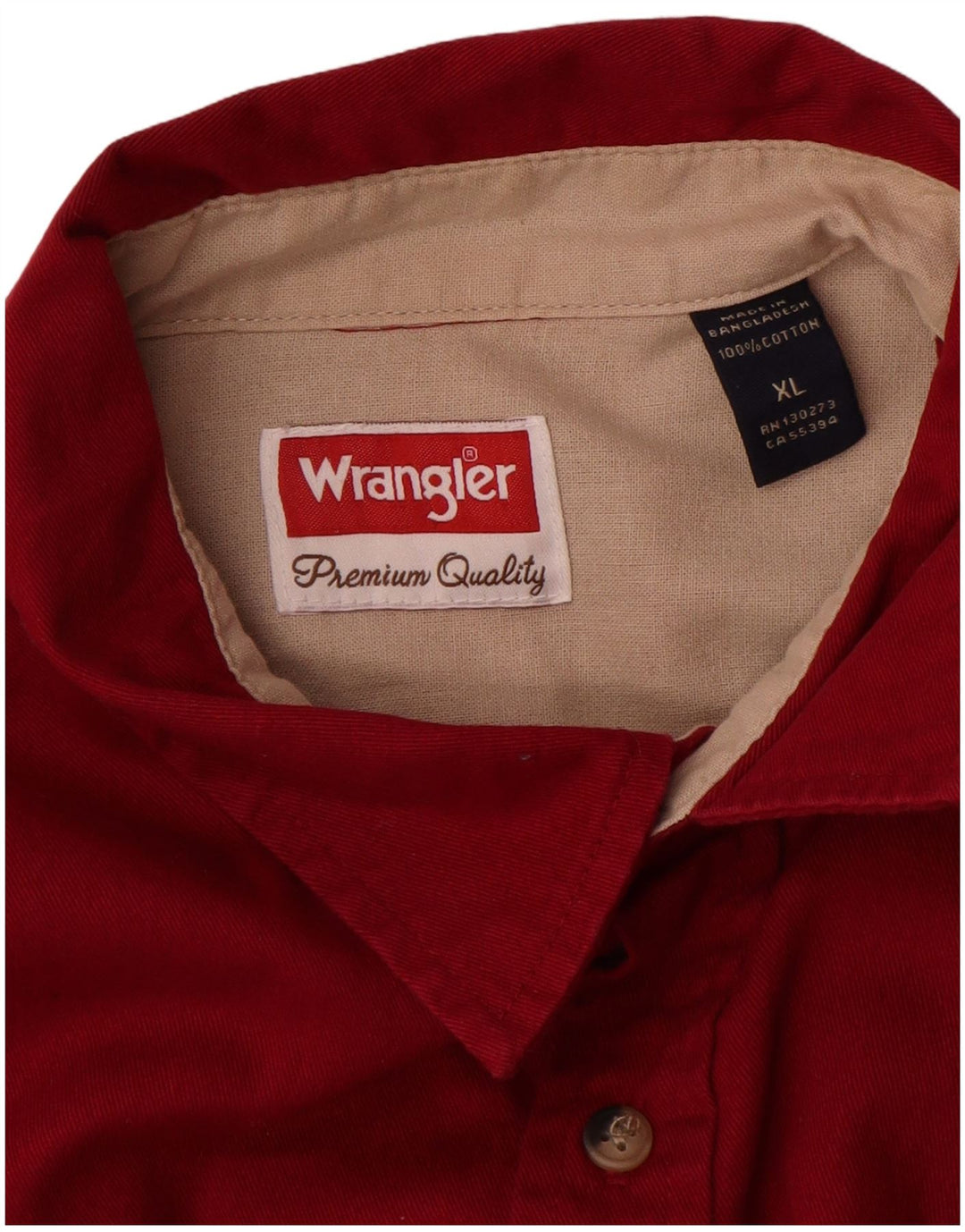 Wrangler Herrenhemd XL, rote Baumwolle