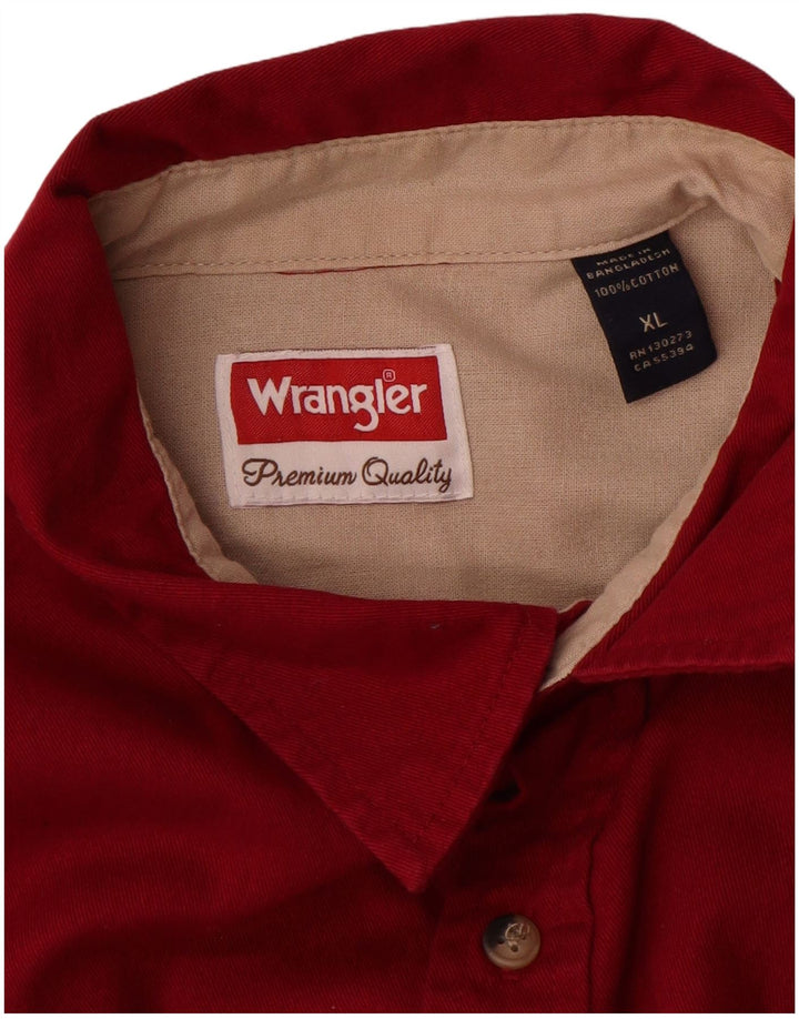 Wrangler Herrenhemd XL, rote Baumwolle