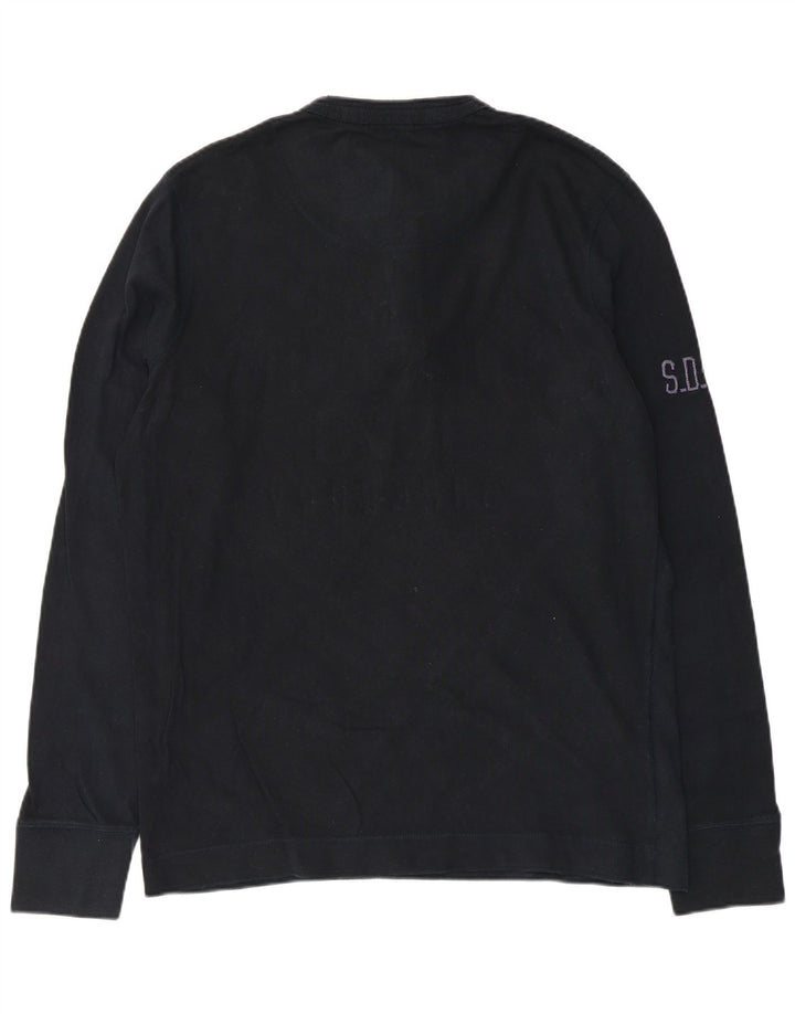 Superdry Herren Graphic Top Langarm XL Marineblau Baumwolle