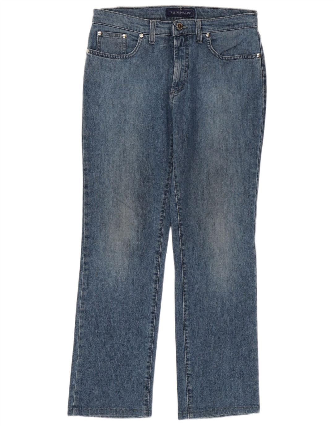 Trussardi Damen Straight Jeans W29 L29 Blaue Baumwolle