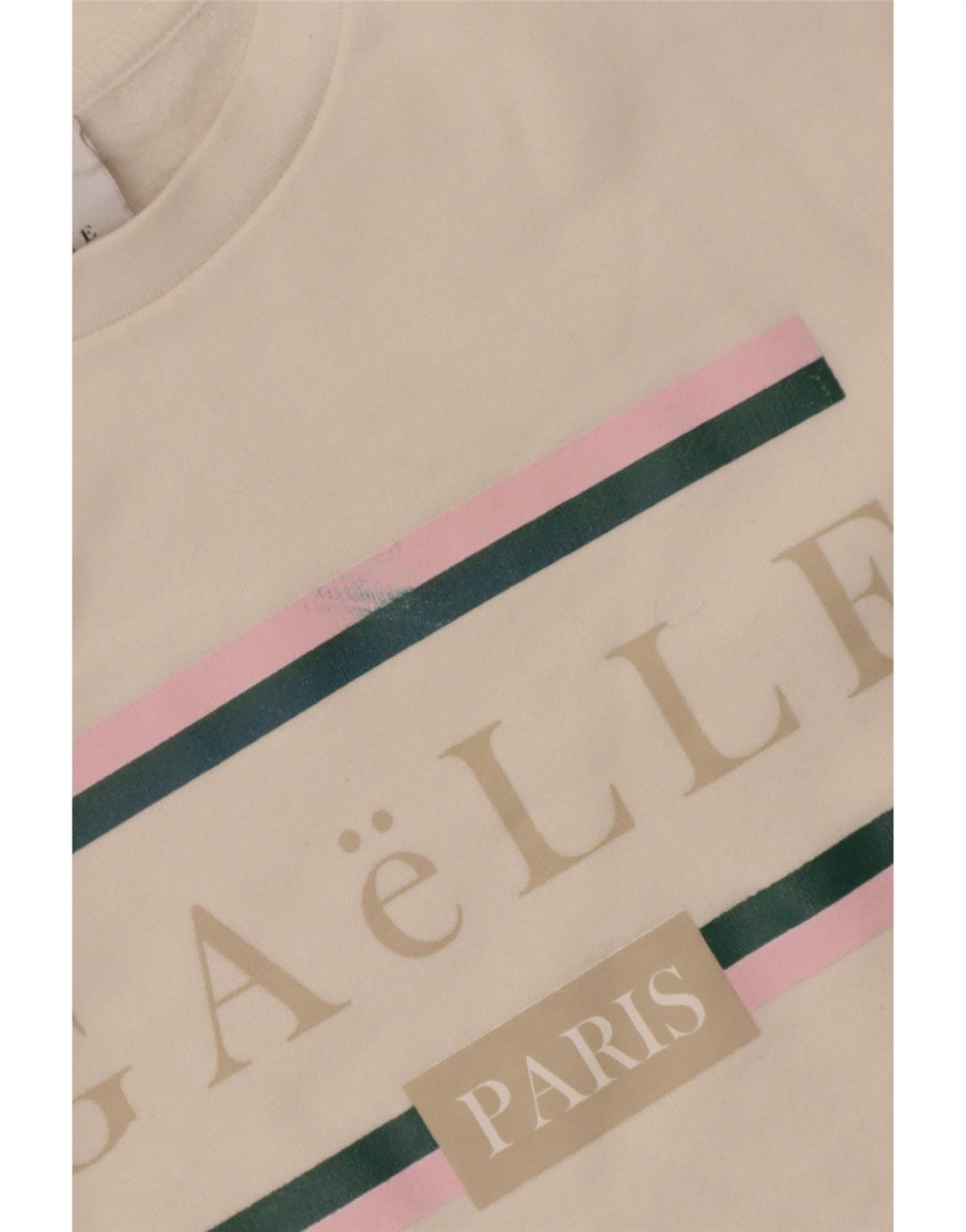 Gaelle Damen Grafik-Sweatshirt-Pullover UK 14 Mittelweiße Baumwolle