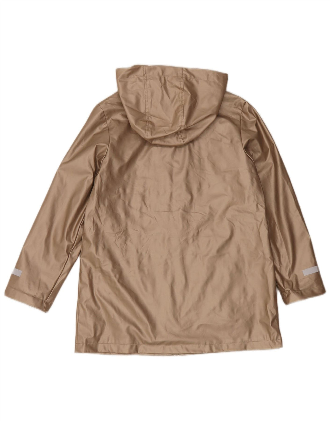 Marks & Spencer Mädchen-Regenmantel mit Kapuze, 9–10 Jahre, goldfarbenes Polyurethan