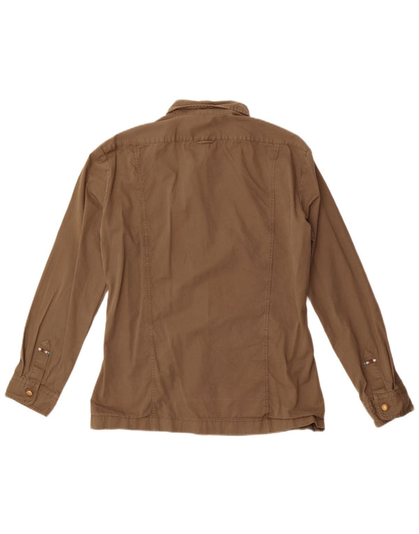 Hugo Boss Damen Utility-Jacke UK 8 Small Khaki Baumwolle