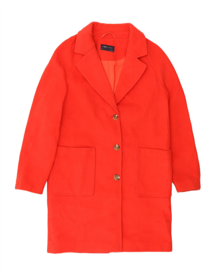 Marks & Spencer Damen Übergroßer Mantel UK 10 Small Rot Polyester