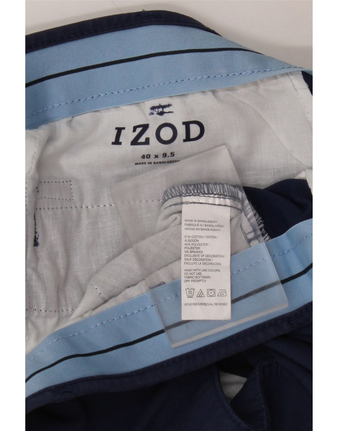 IZOD Herren Chino Shorts W40 XL Marineblau Baumwolle