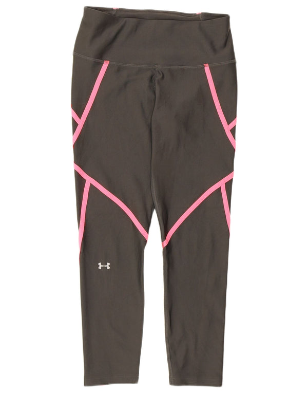 Under Armour Heat Gear Capri-Leggings für Damen, UK 12, Mittelgrau, Farbblock