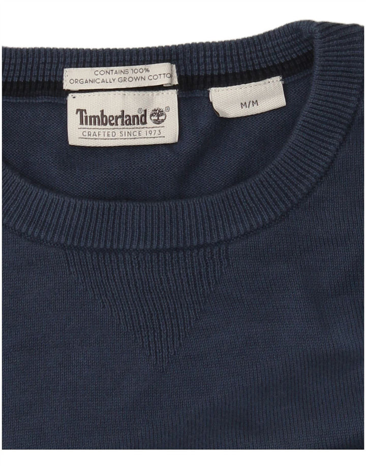 Timberland Herren-Pullover mit Rundhalsausschnitt, mittelblaue Baumwolle
