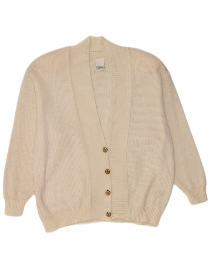 Canda Damen-Strickjacke in Übergröße, Gr. 16, Größe L, Off-White-Acryl