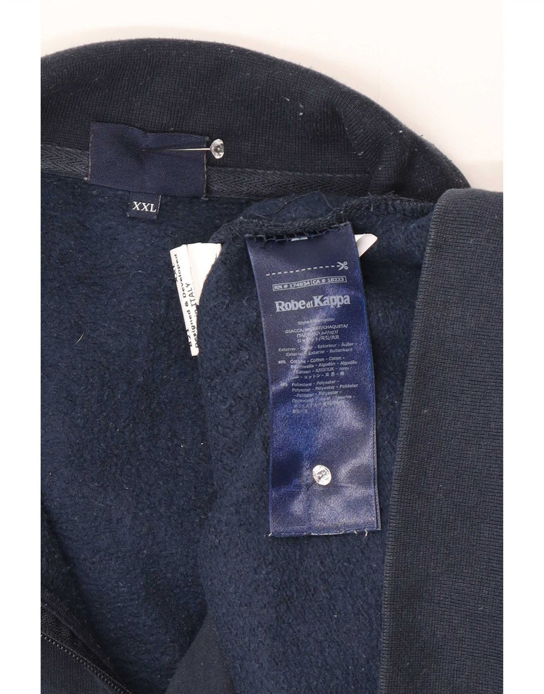 Kappa Herren Trainingsanzug Top Jacke 2XL Blau Baumwolle