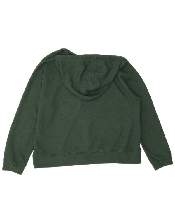 Zara Damen Übergroßer Kapuzenpullover UK 10 Small Grün Polyester