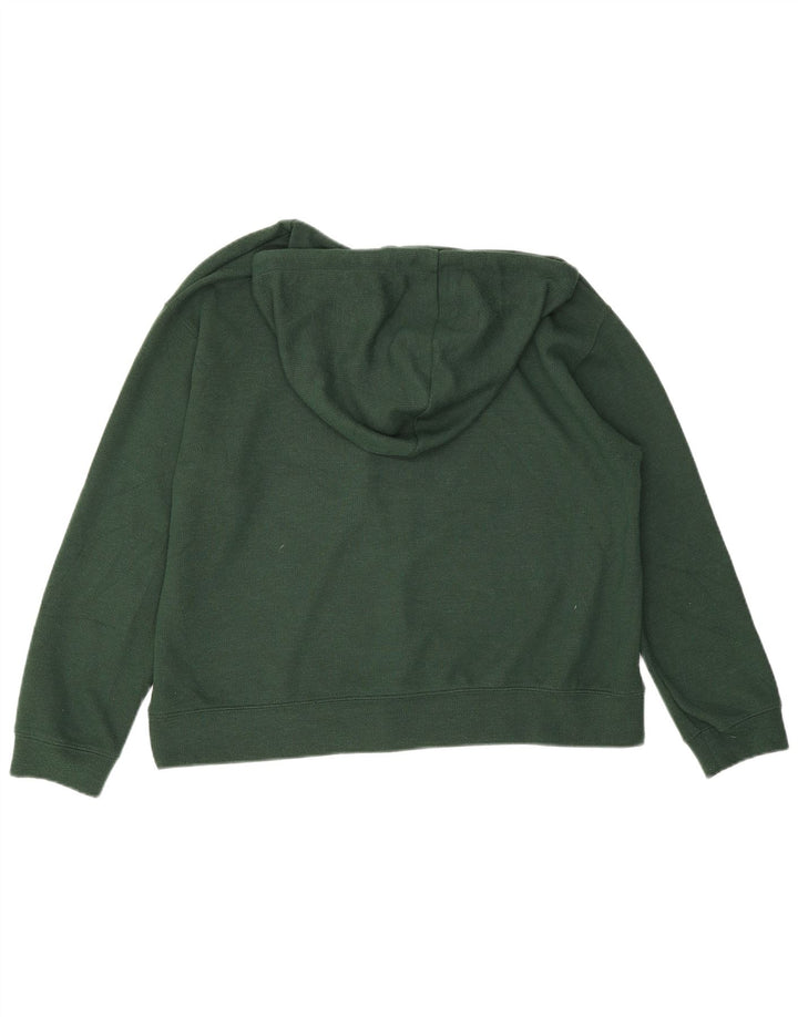 Zara Damen Übergroßer Kapuzenpullover UK 10 Small Grün Polyester